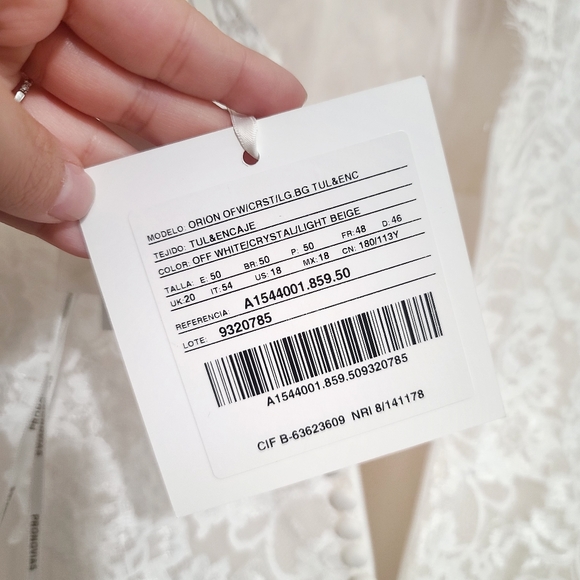 Pronovias | The Orion Lace Wedding Dress Off White Crystal NEW Size 18 - Picture 12 of 16